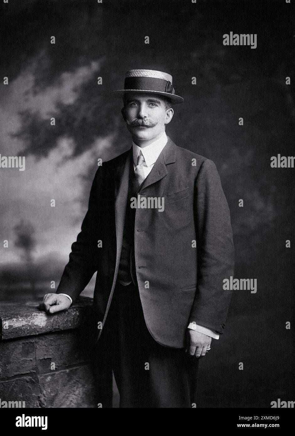 Porträt von Sir Henry Solomon Wellcome, amerikanischer Pharmazeutischer Unternehmer, Anfang des 20. Jahrhunderts Stockfoto