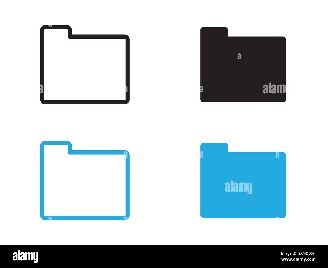 Ordnersymbol Vektorlinie Logomarke oder Symbolsatz Konturstil der Sammlung Stock Vektor