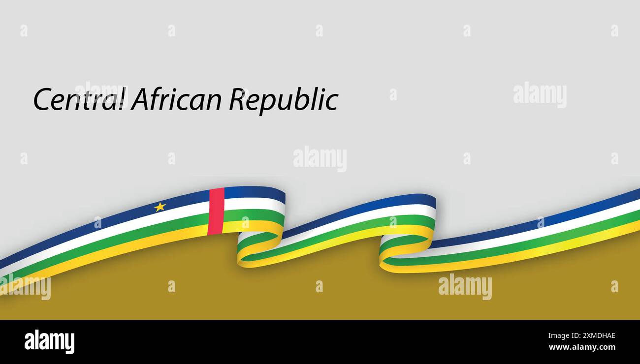 3D-Band mit Nationalflagge Zentralafrikanische Republik isoliert auf weißem Hintergrund mit Copyspace Stock Vektor
