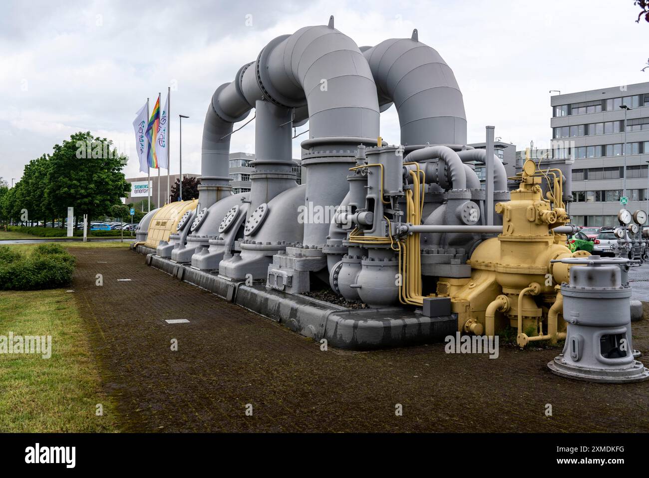 Siemens Energy Produktionsstandort in Mühlheim an der Ruhr, Turbosatz Schelle, 60-Megawatt-Turbine von 1934, Nordrhein-Westfalen, Deutschland Stockfoto