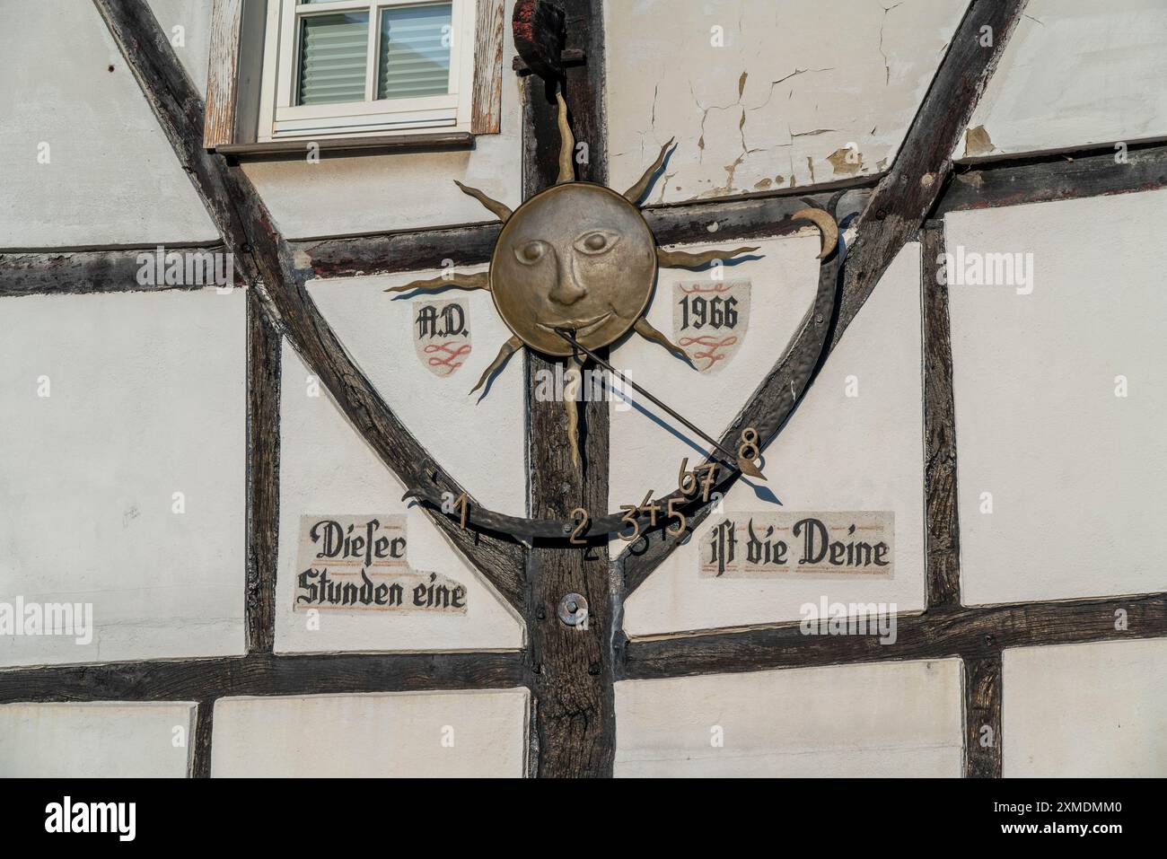 Altes Dorf Westerholt, denkmalgeschützter Stadtteil Herten Westerholt, über 60 alte, gut renovierte Fachwerkhäuser bilden einen historischen Dorfkern Stockfoto