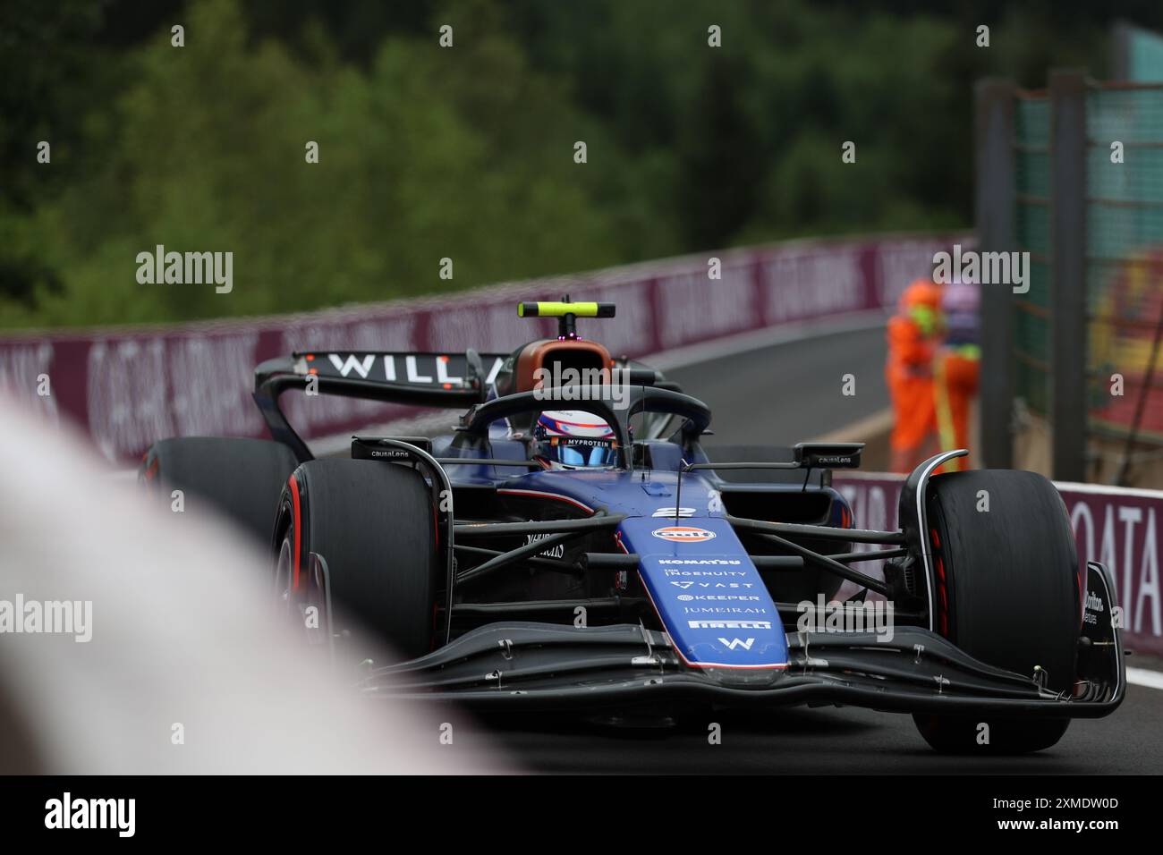 Belgien. Juli 2024. Rennstrecke von Spa-Francorchamps #2 Logan Sargeant USA) Williams Racing GBR) Williams FW46 Mercedes, während des Formel-1-Grand Prix 2024 von Belgien, 14. Runde der Formel-1-Weltmeisterschaft 2024 vom 26. Bis 28. Juli 2024 auf dem Spa-Francorchamps Circuit. (Philippe Nanchino/SPP) Credit: SPP Sport Press Photo. /Alamy Live News Stockfoto