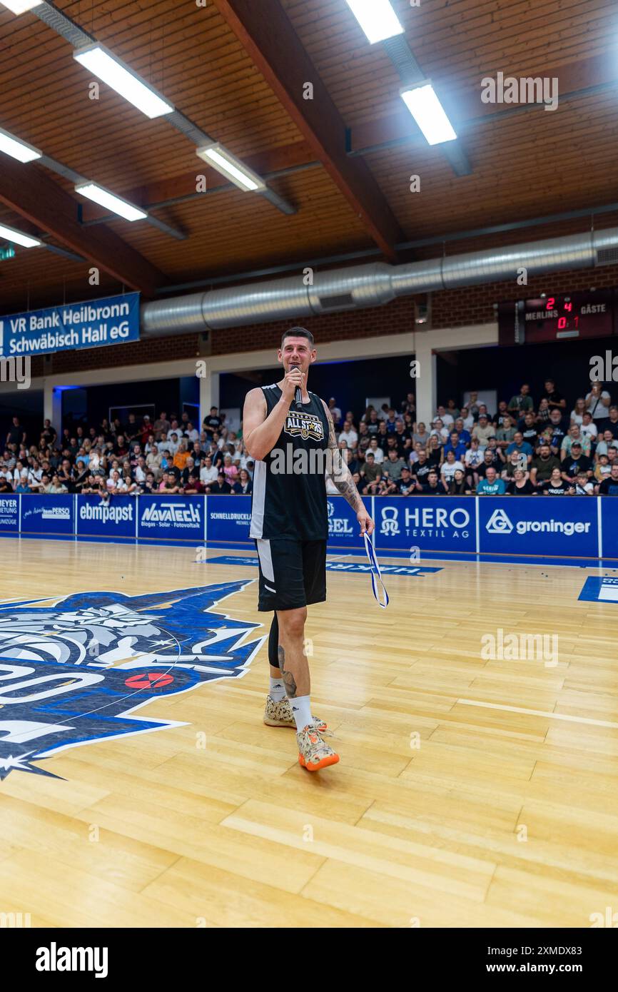 Bogdan Radosavljevic (Boggys Allstars, #15) Boggys Allstars vs. HAKRO Merlins Allstars, Basketball, Abschiedsspiel, 27.07.2024 Foto: Eibner-Pressefoto/Nina Sander Stockfoto