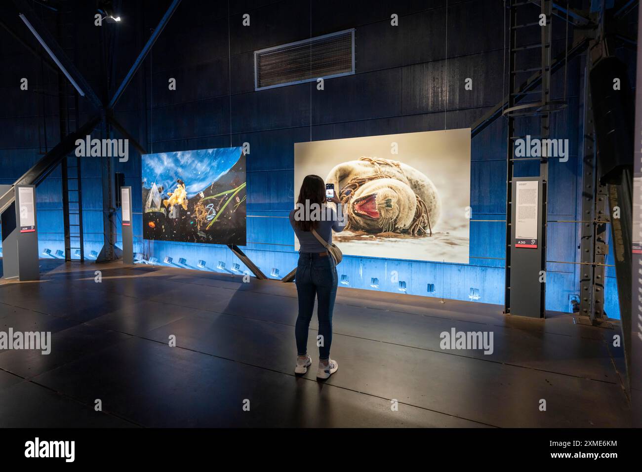 Ausstellung Plante Ozean im Gasometer in Oberhausen stehen die Ozeane der Welt in ihrer fragilen Schönheit im Mittelpunkt der neuen großformatigen Ausstellung Stockfoto