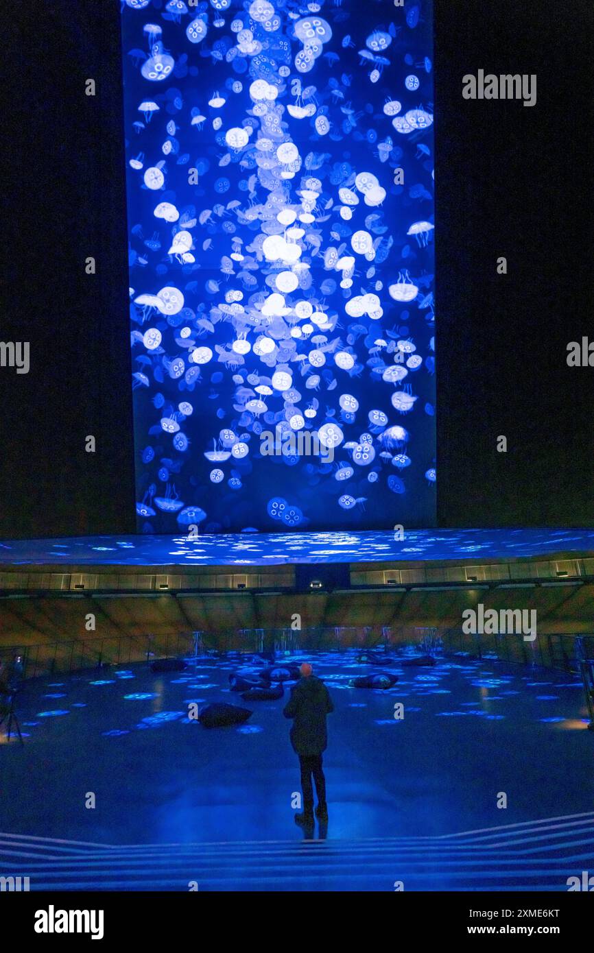 Ausstellung Plante Ozean im Gasometer in Oberhausen stehen die Ozeane der Welt in ihrer fragilen Schönheit im Mittelpunkt der neuen großformatigen Ausstellung Stockfoto
