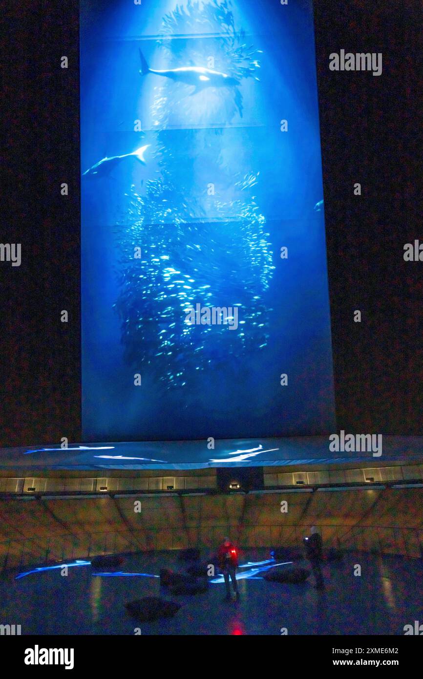 Ausstellung Plante Ozean im Gasometer in Oberhausen stehen die Ozeane der Welt in ihrer fragilen Schönheit im Mittelpunkt der neuen großformatigen Ausstellung Stockfoto