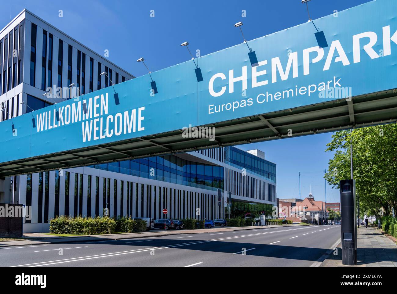 Hauptsitz der Covestro AG in Leverkusen, Chempark, Nordrhein-Westfalen Stockfoto