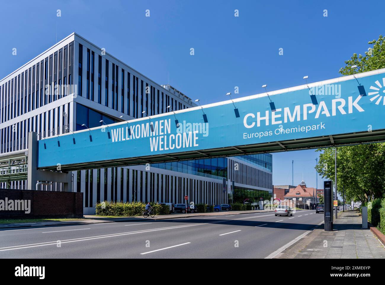 Hauptsitz der Covestro AG in Leverkusen, Chempark, Nordrhein-Westfalen Stockfoto