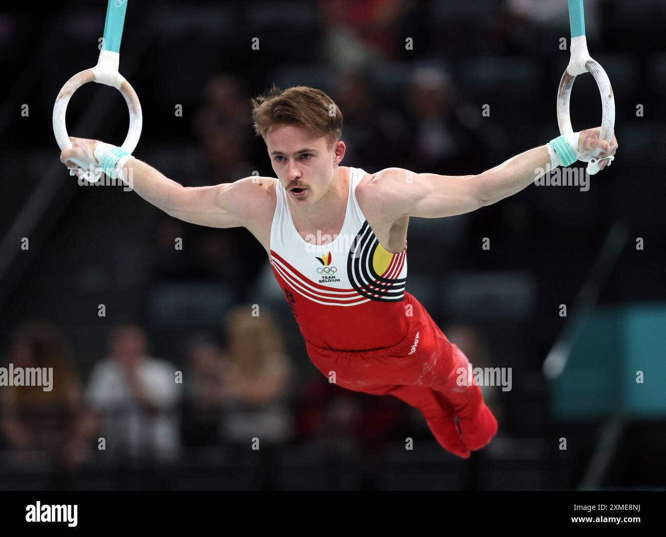Paris, Frankreich. Juli 2024. Der belgische Glen Cuyle wurde am Samstag, den 27. Juli 2024, in Paris während des Turns der Männer bei den Olympischen Spielen 2024 in Aktion gezeigt. Die Spiele der XXXIII. Olympiade finden vom 26. Juli bis 11. August in Paris statt. Die belgische Delegation zählt 165 Athleten in 21 Sportarten. BELGA FOTO BENOIT DOPPAGNE Credit: Belga News Agency/Alamy Live News Stockfoto