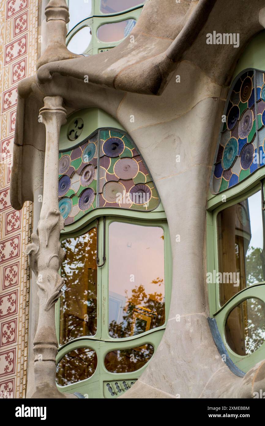 Casa Batllo Modernisme Design von Antoni Gaudi, Altstadt, Barcelona, Spanien Stockfoto