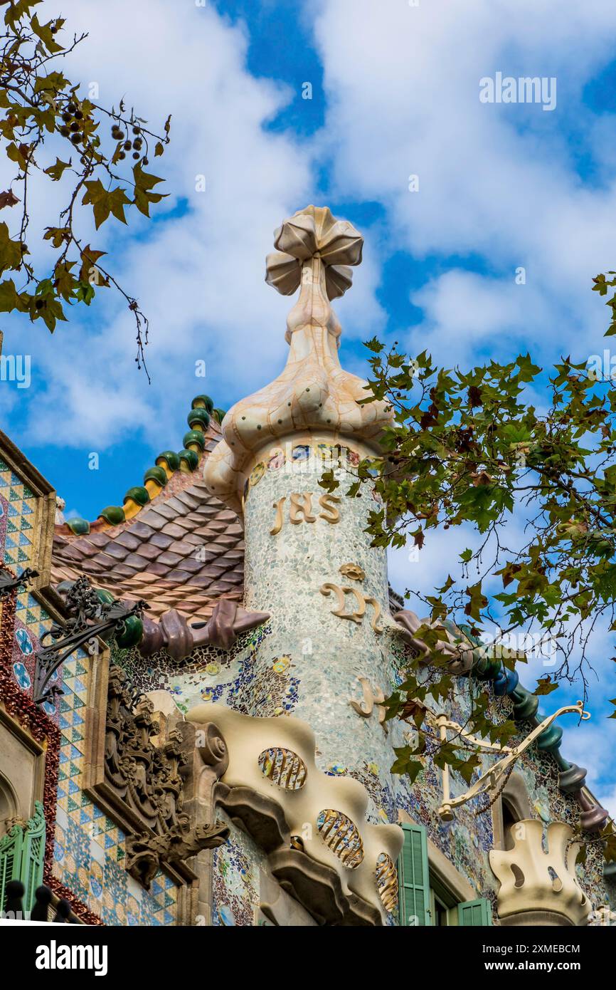 Casa Batllo Modernisme Design von Antoni Gaudi, Altstadt, Barcelona, Spanien Stockfoto