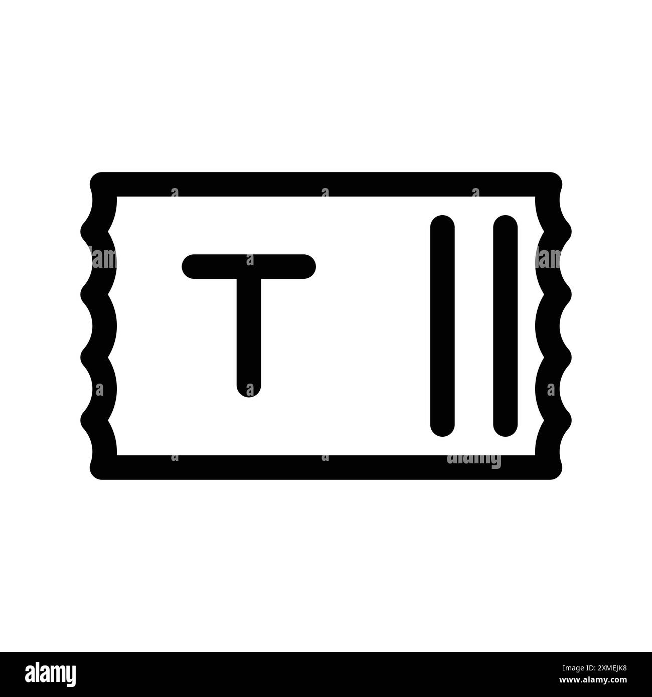 Das Symbol für das Busticket ist in einer dünnen Linie und einem linearen Vektorzeichen angeordnet Stock Vektor