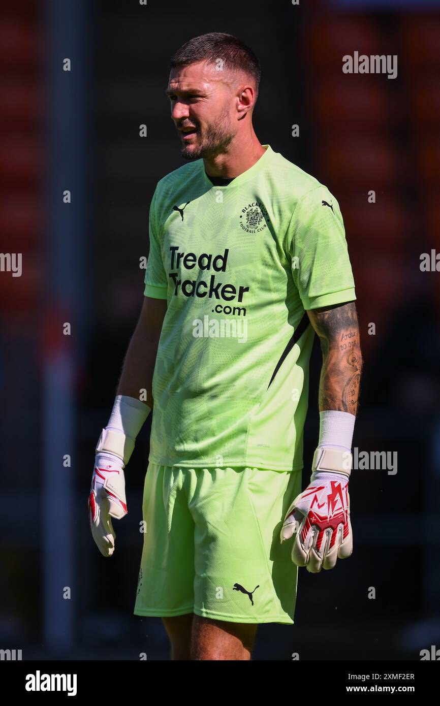 Richard O'Donnell von Blackpool während des Pre-Season Friendly Match Blackpool vs Sunderland in Bloomfield Road, Blackpool, Großbritannien, 27. Juli 2024 (Foto: Craig Thomas/News Images) Stockfoto