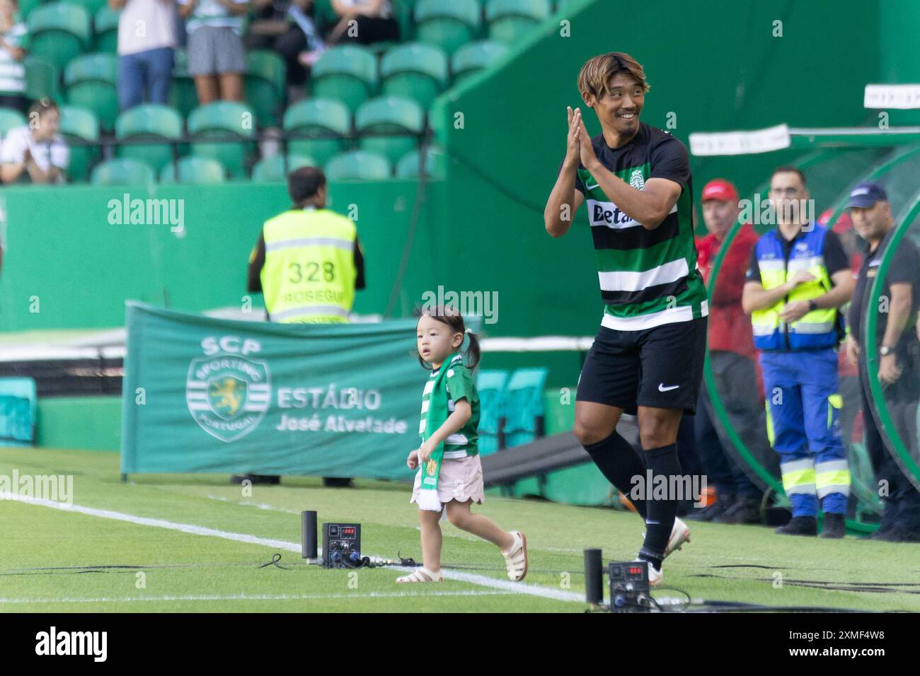 Juli 2024. Lissabon, Portugal. Hidemasa Morita (5), Mittelfeldspieler aus Japan, im Freundschaftsspiel zwischen Sporting CP und Athletic Bilbao, Credit: Alexandre de Sousa/Alamy Live News Stockfoto