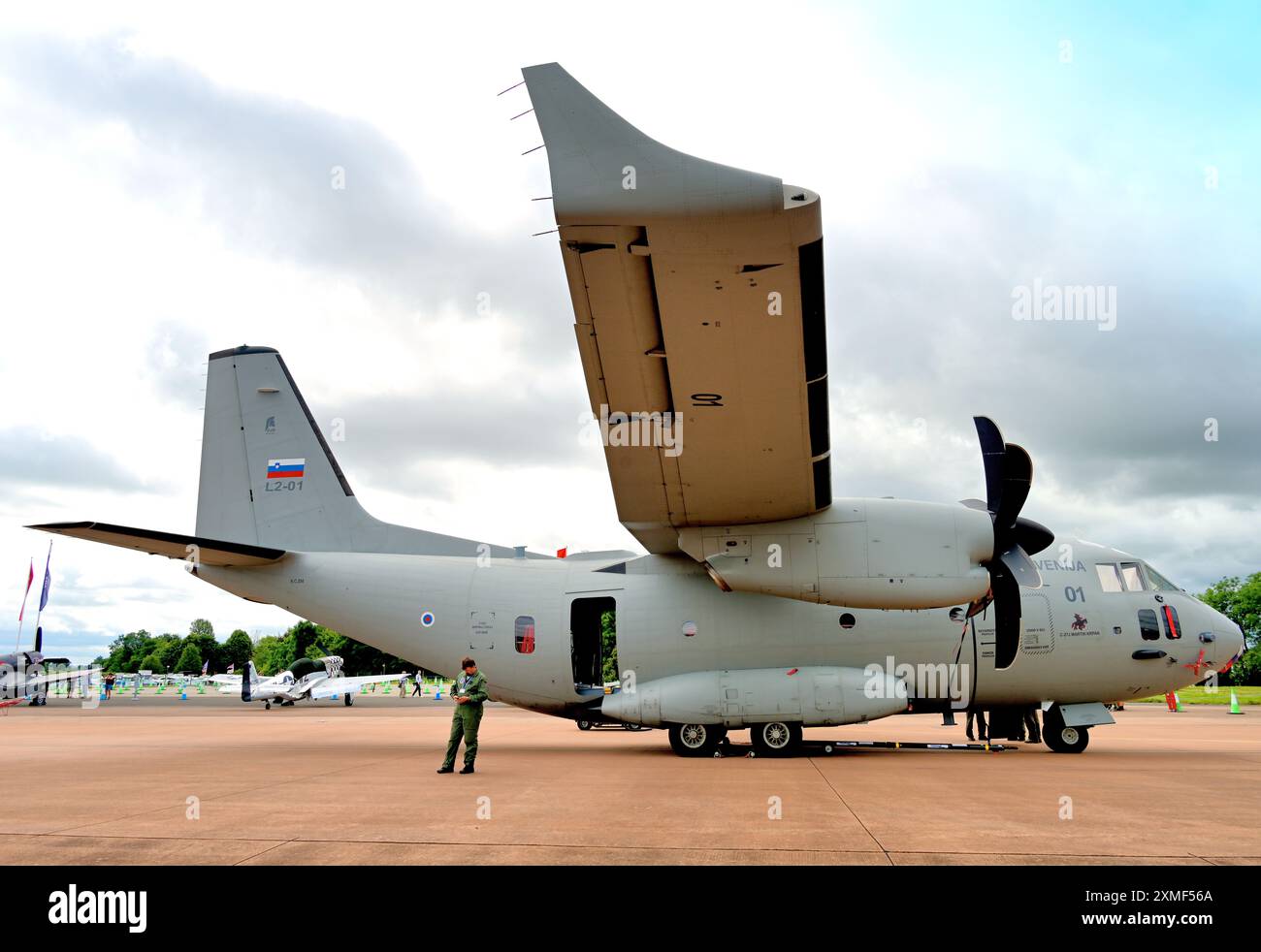 RIAT 2024 Fairford A Leonardo C-27J Spartan Spartan Slowakian Truppe and Cargo Transport Stockfoto