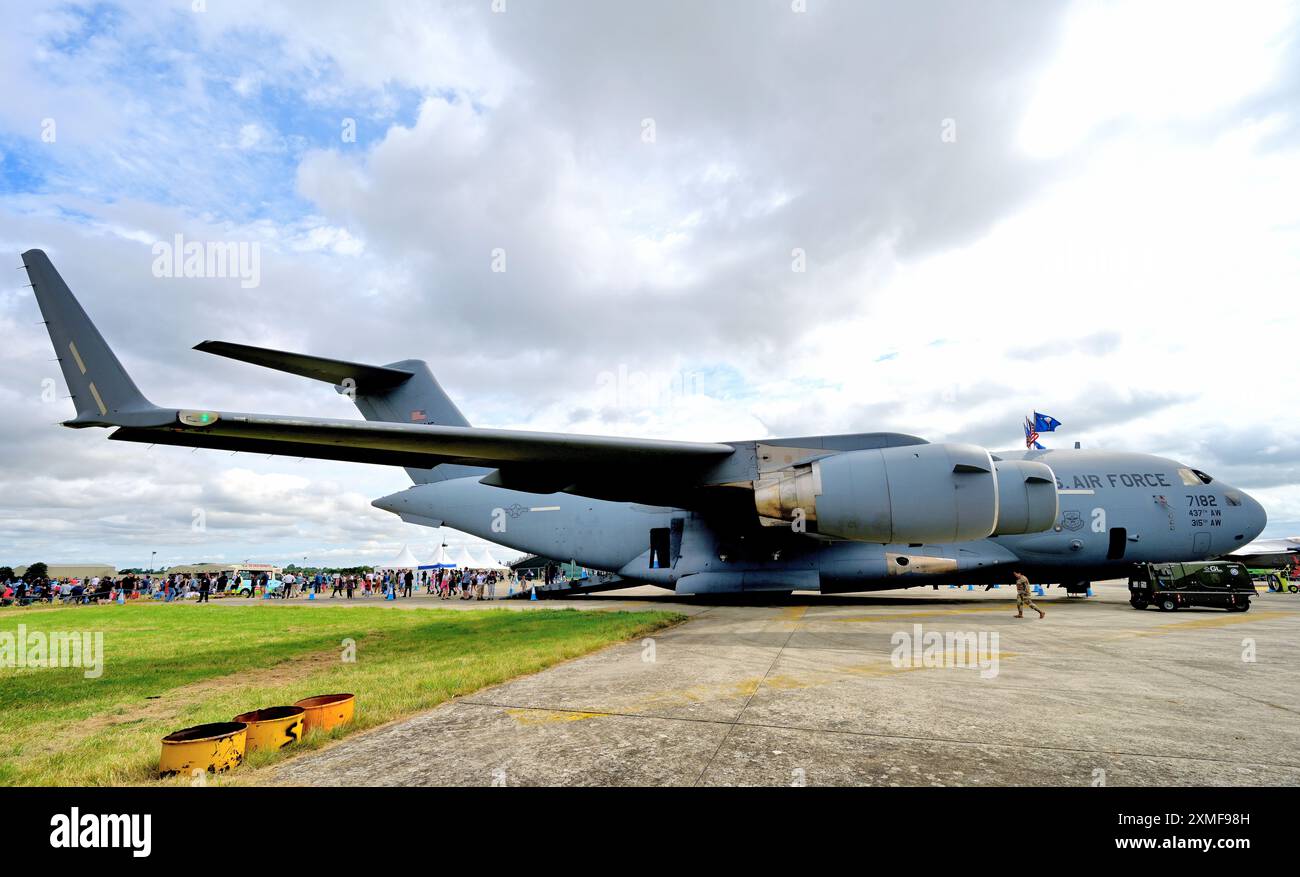 RIAT 2024 Fairford A USAF Boeing C-17A Globemaster III viermotoriger strategischer Großtransport Stockfoto