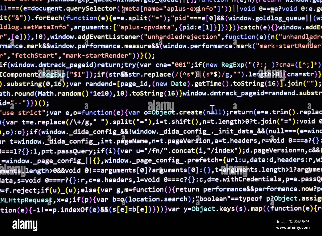 Programmierbildschirm, Codierungsbildschirm für Webentwickler Stockfoto