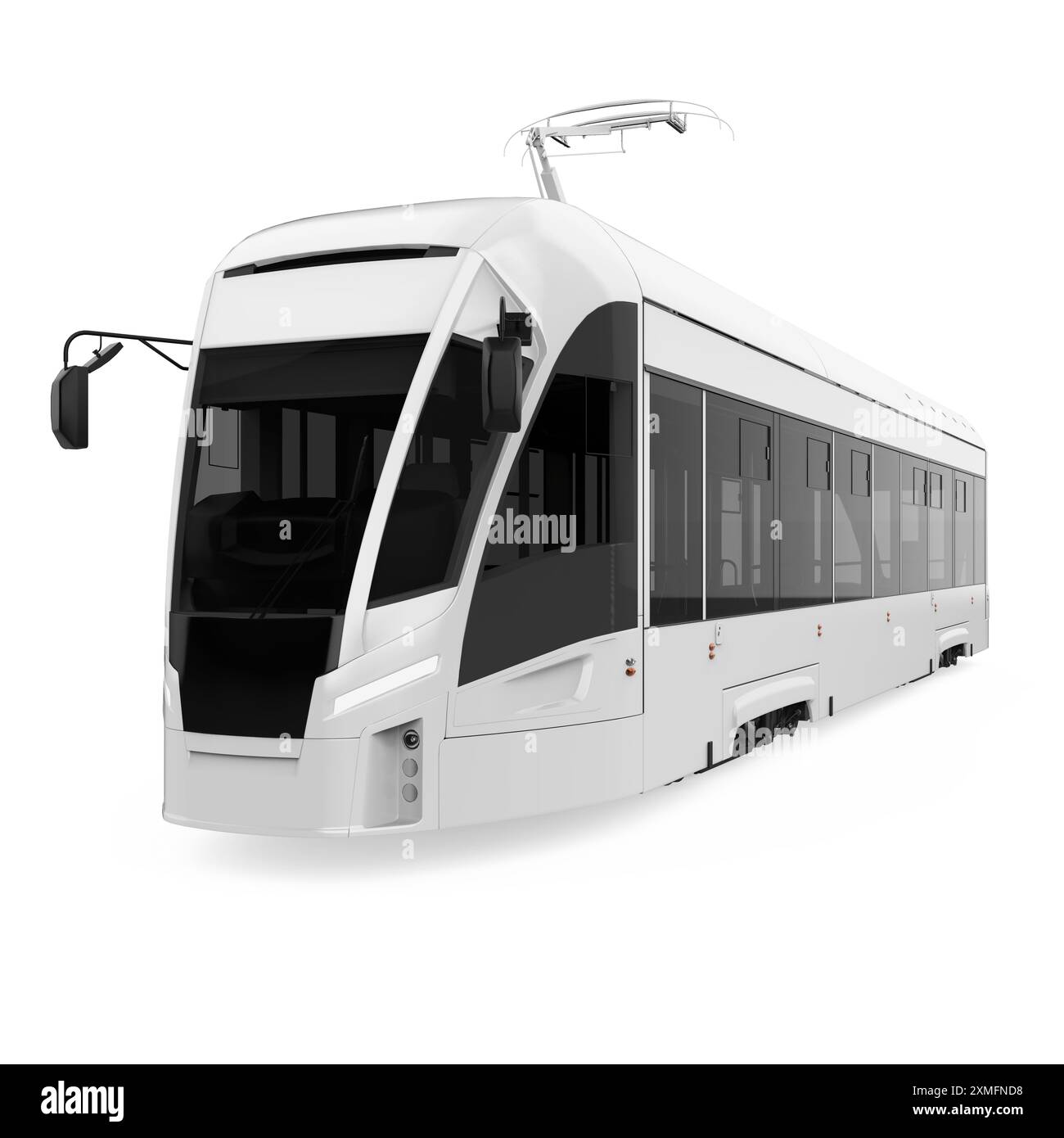 Moderne Straßenbahn isoliert Stockfoto