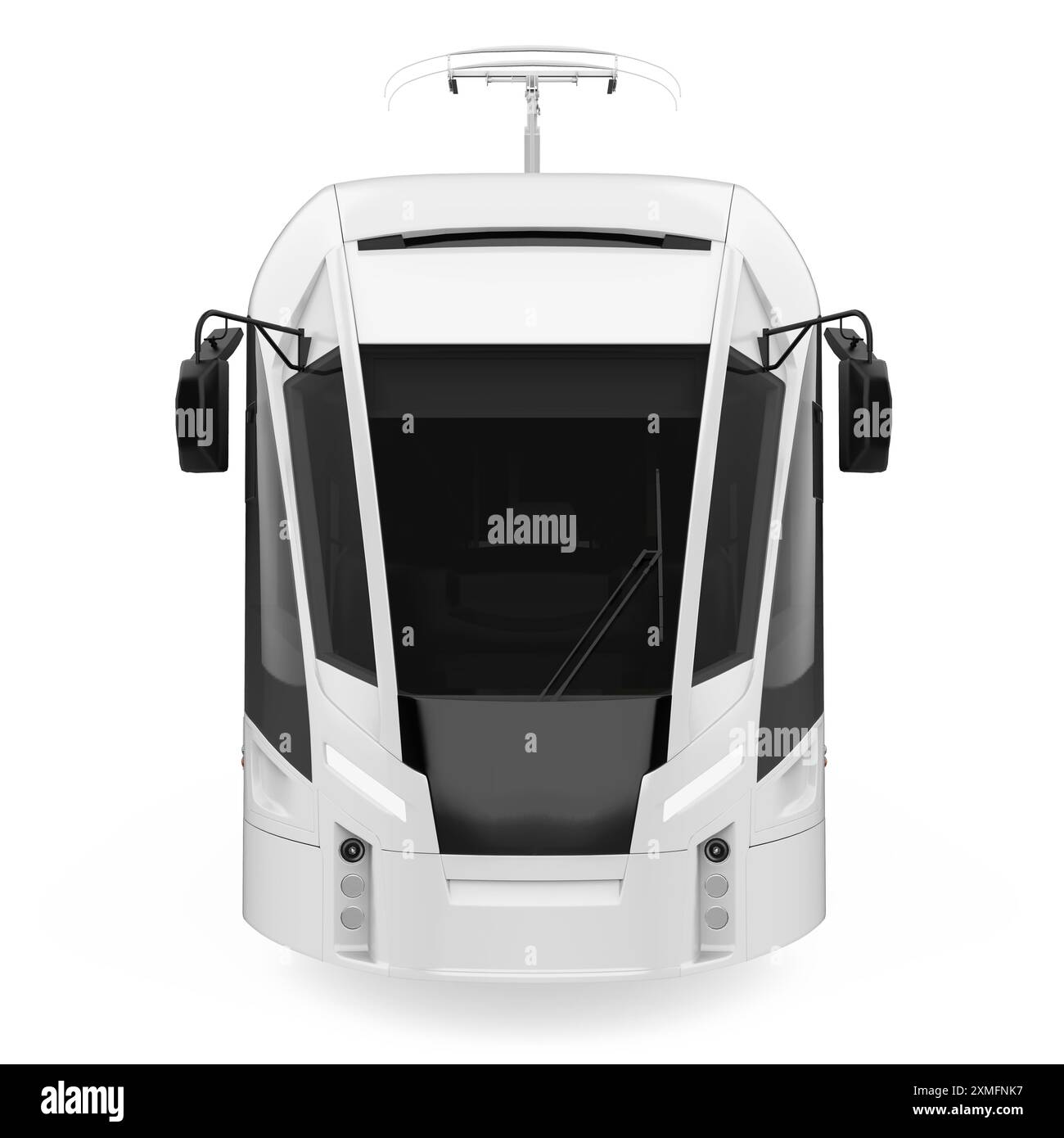 Moderne Straßenbahn isoliert Stockfoto
