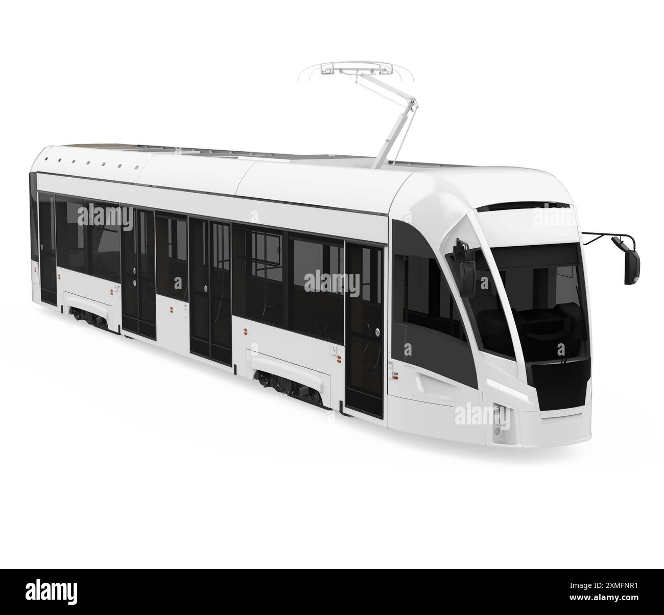 Moderne Straßenbahn isoliert Stockfoto