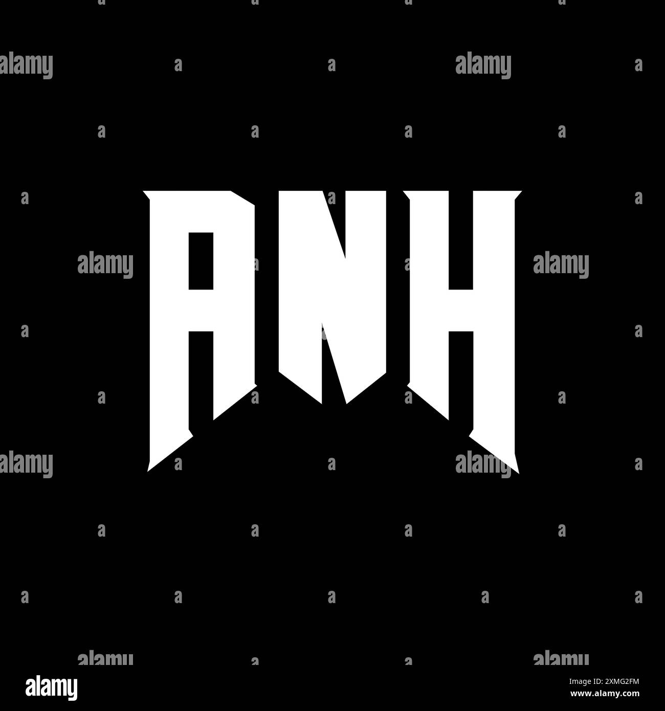 ANH Letter Logo für Technologieunternehmen. ANH-Logo-Design in Schwarz-weiß-Farbkombination. ANH-Logo, ANH-Vektor, ANH-Design, ANH-Icon, ANH-Alph Stock Vektor