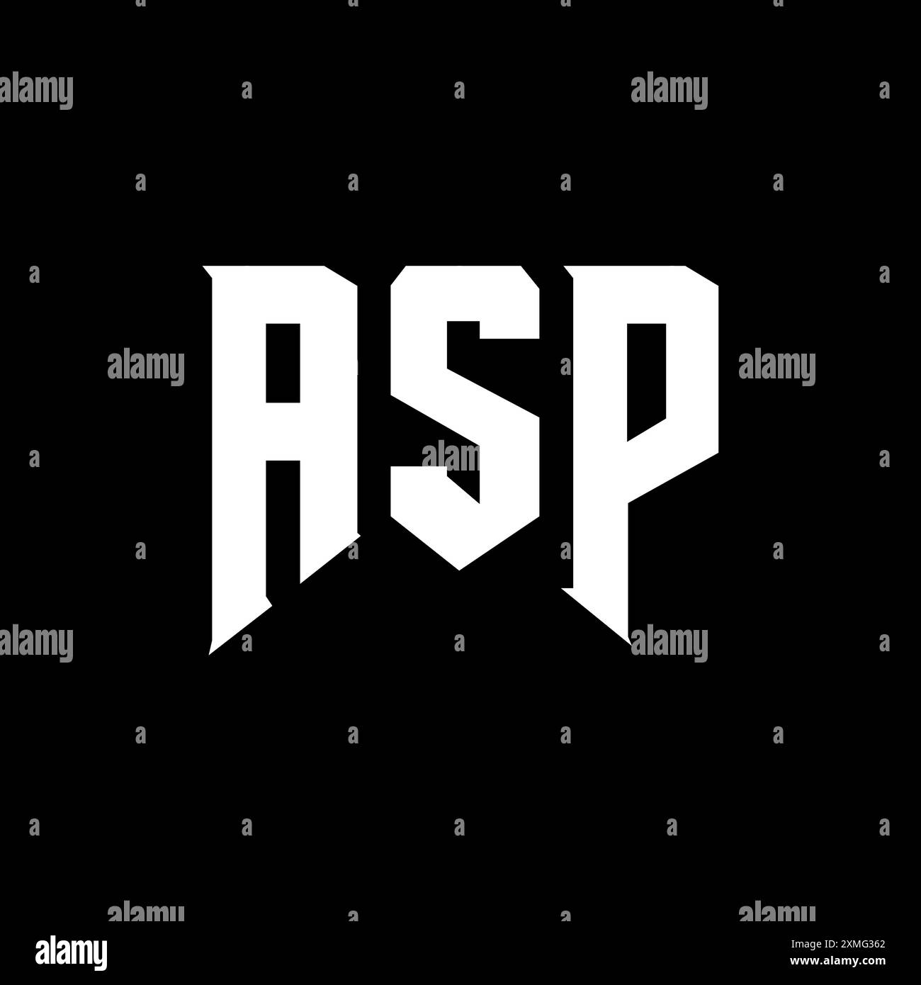 ASP-Letter-Logo für Technologieunternehmen. Schwarz-weiße Farbkombination mit ASP-Logo. ASP-Logo, ASP-Vektor, ASP-Design, ASP-Symbol, ASP alph Stock Vektor