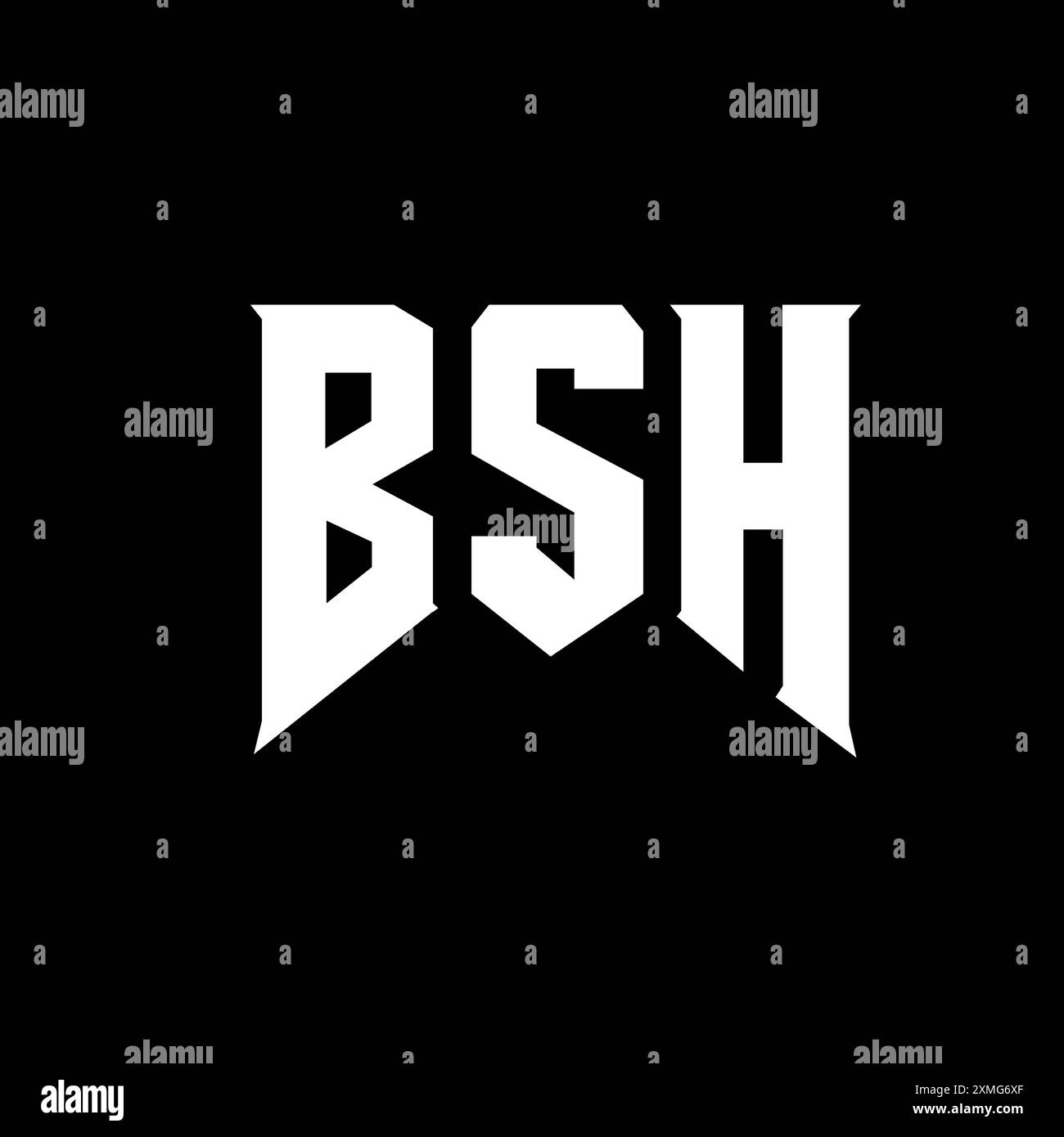 BSH-Letter-Logo für Technologieunternehmen. Schwarz-weiße Farbkombination mit BSH-Logo. BSH-Logo, BSH-Vektor, BSH-Design, BSH-Symbol, BSH-Alph Stock Vektor