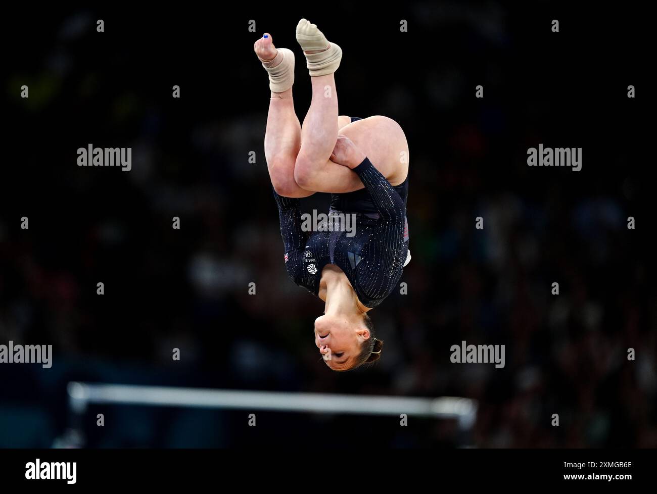 Die britische Abigail Martin während der künstlerischen Turnen, der Frauenqualifikation in der Bercy Arena, am zweiten Tag der Olympischen Spiele 2024 in Paris. Bilddatum: Sonntag, 28. Juli 2024. Stockfoto