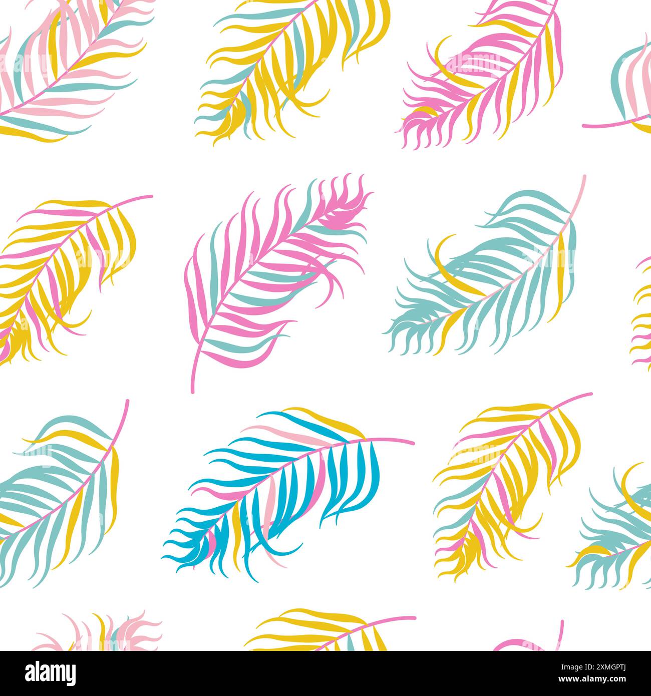 Tropisches Nahtloses Muster mit Palmenblättern. Stock Vektor