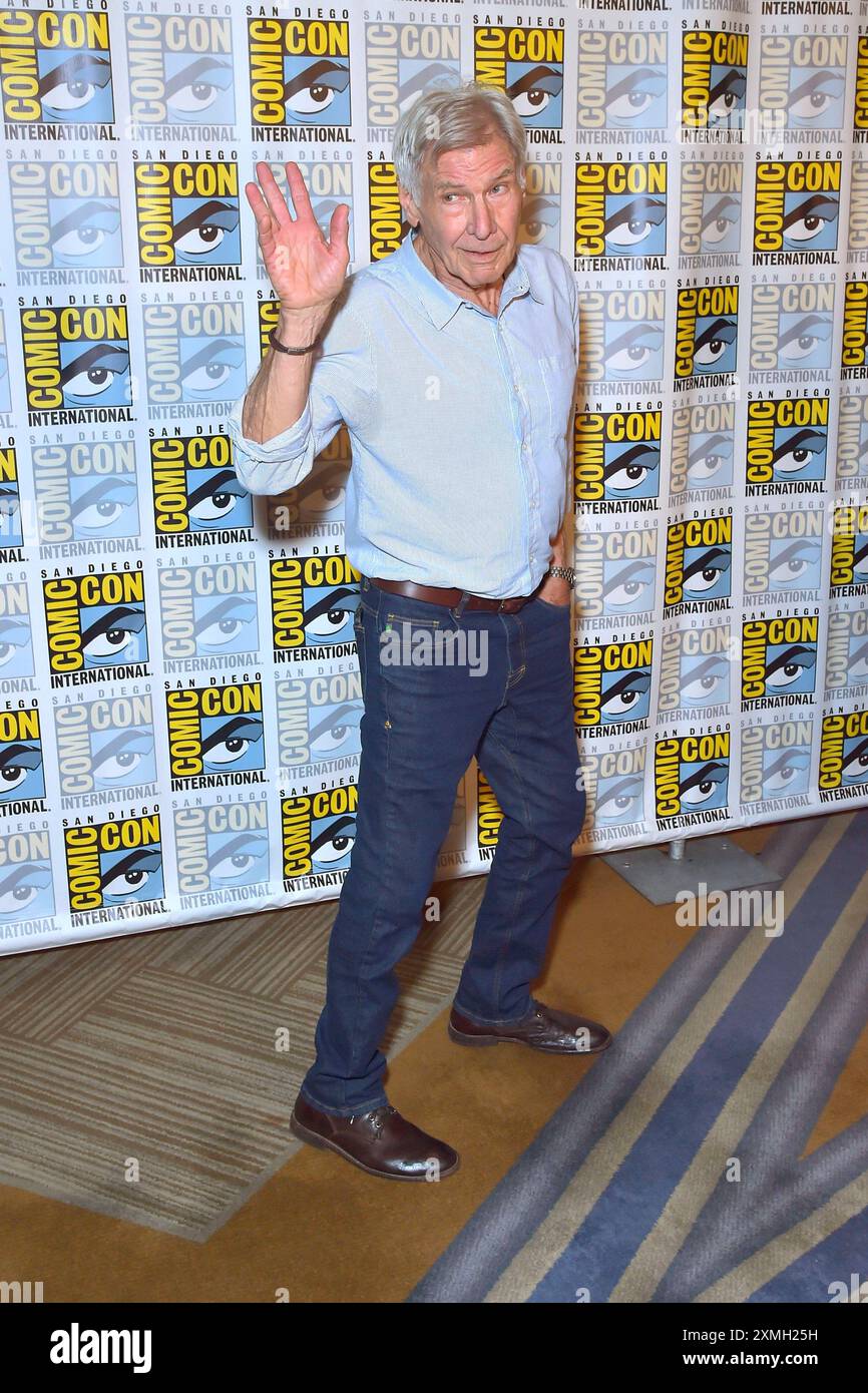 Harrison Ford beim Photocall zum Kinofilm Captain America: Brave New World auf der San Diego Comic-Con International 2024 im Hilton Bayfront Hotel. San Diego, 27.07.2024 *** Harrison Ford beim Fotobesuch für den Film Captain America Brave New World auf der San Diego Comic Con International 2024 im Hilton Bayfront Hotel San Diego, 27 07 2024 Foto:xD.xStarbuckx/xFuturexImagex america 4725 Stockfoto