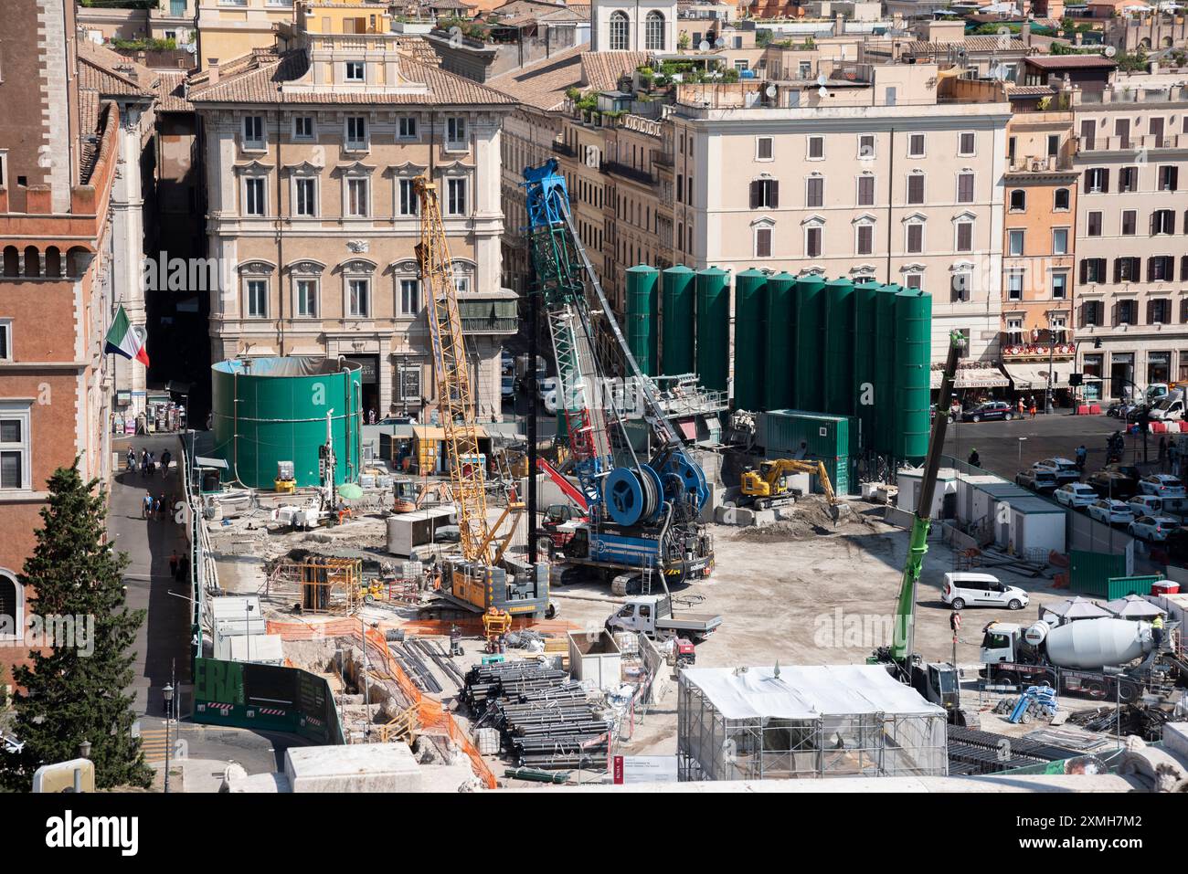Rom, Italien. Auf der Photo Metro C Baustelle auf der Piazza Venezia. NUR REDAKTIONELLE VERWENDUNG! NICHT FÜR KOMMERZIELLE ZWECKE! Stockfoto