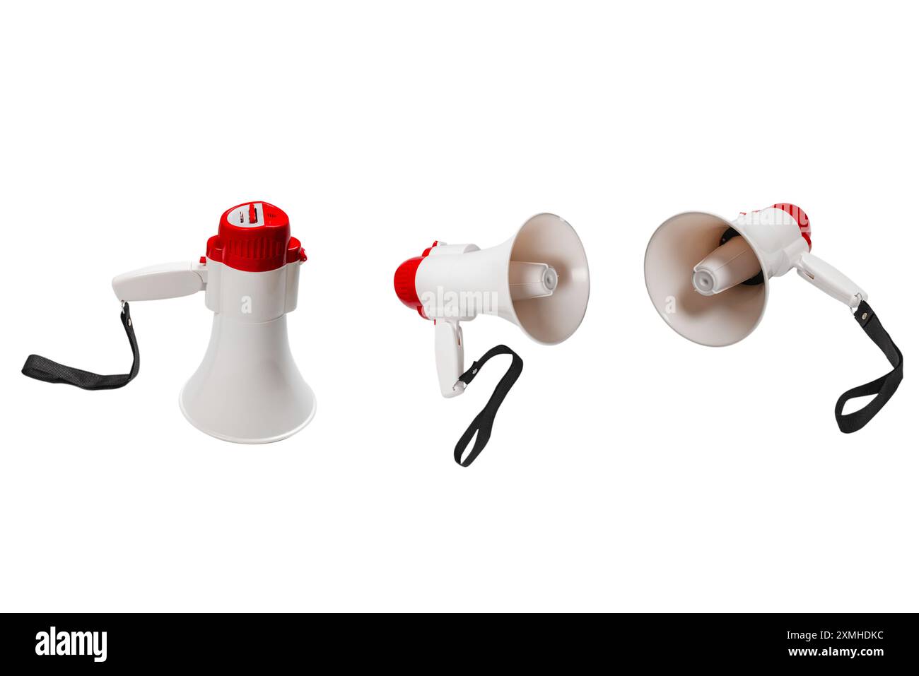 Megaphon isoliert auf weißem Hintergrund. Stockfoto