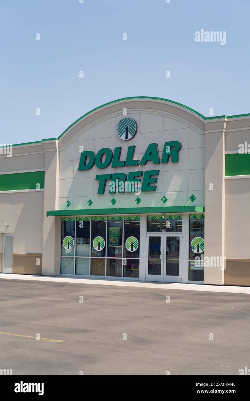 Außenansicht eines Dollar Tree Stores in Michigan Stockfoto
