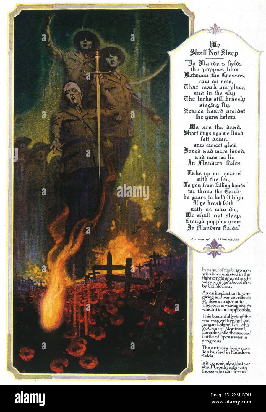 1918 Bauer & Black First Aid Products Ad - WW1 McCrae Poetry Stockfoto