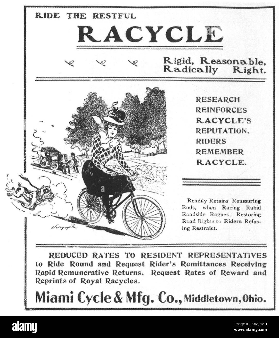1902 Miami Fahrradwerbung Stockfoto