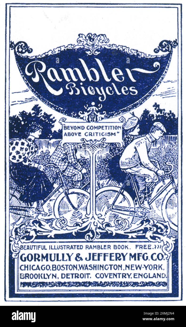 1900 Werbung für Rambler Bicycles Stockfoto