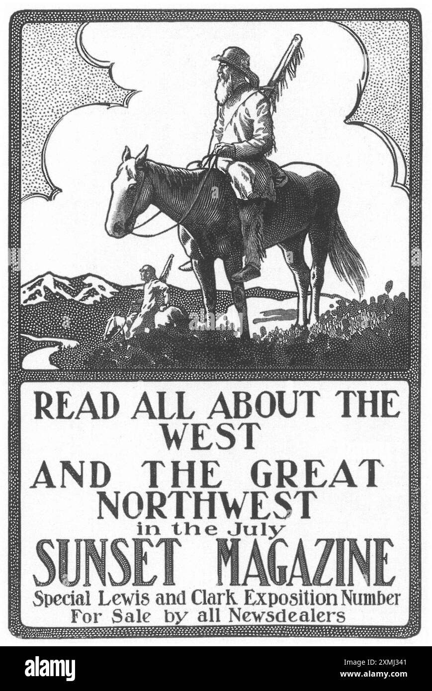 1905 Sunset-Werbespot. Alles über West Stockfoto