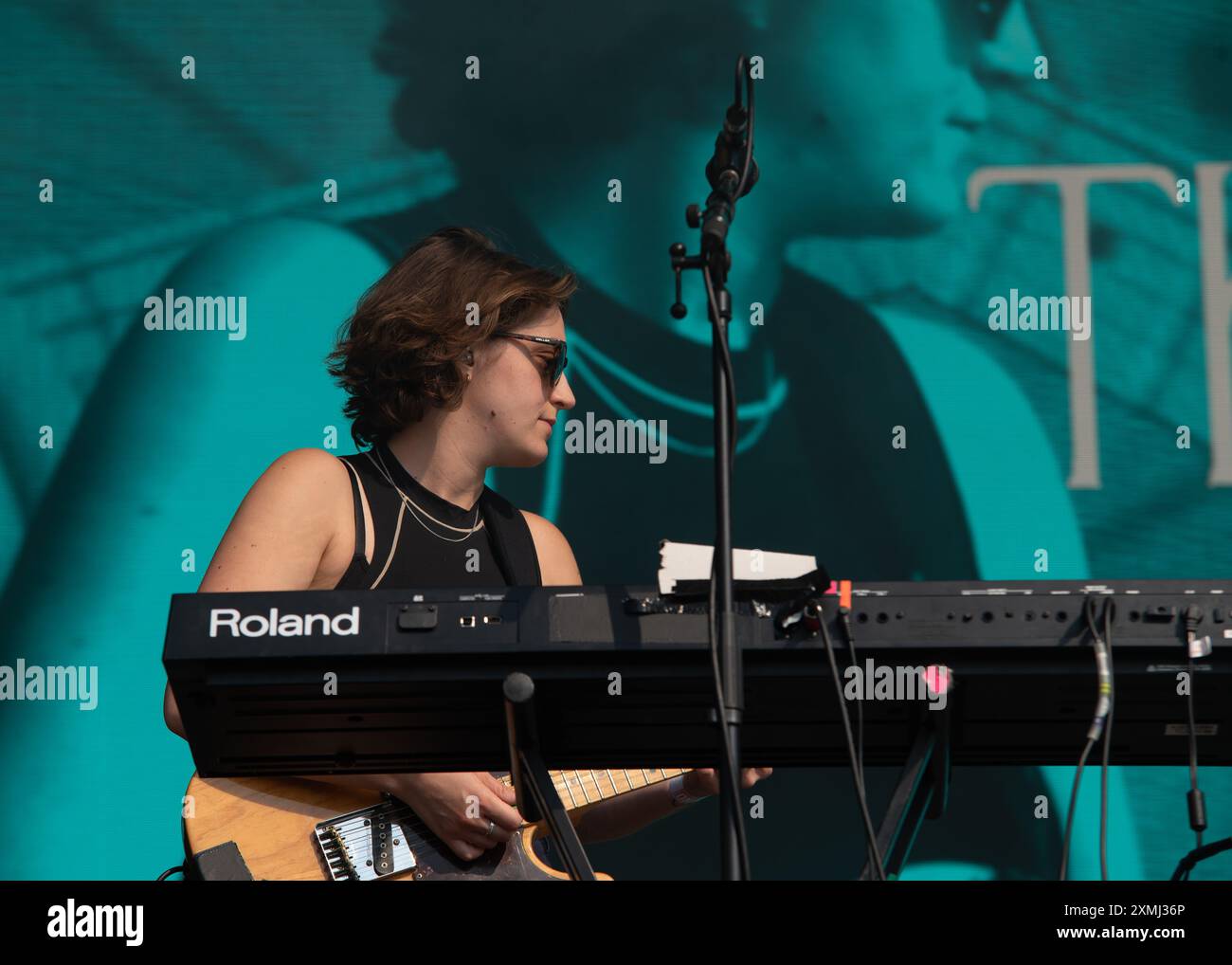 Brighton, Sussex, Vereinigtes Königreich. Juli 2024. Der Big Moon tritt am letzten Tag des On the Beach Festivals in der Sonne auf. Cristina Massei/Alamy Live News Stockfoto