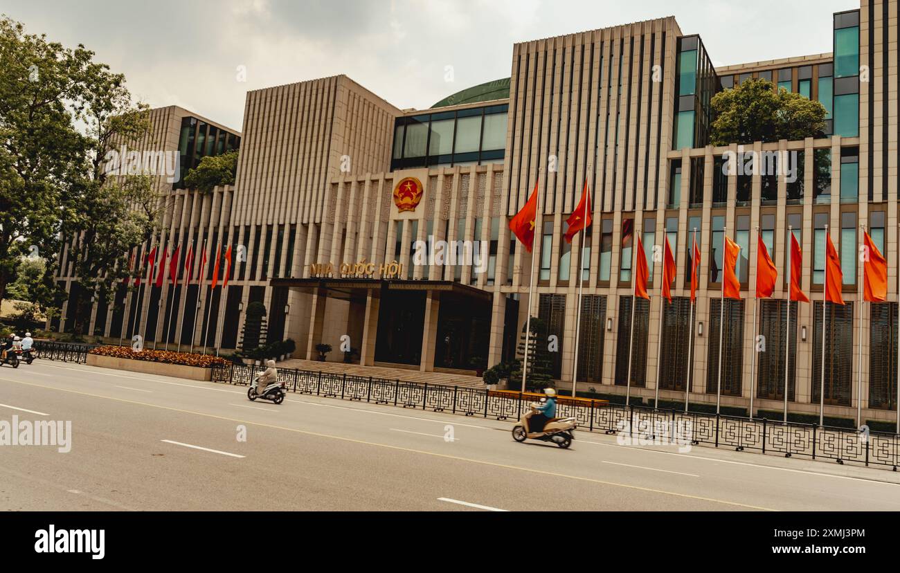Gebäude der Nationalversammlung von Vietnam in Hanoi Stockfoto