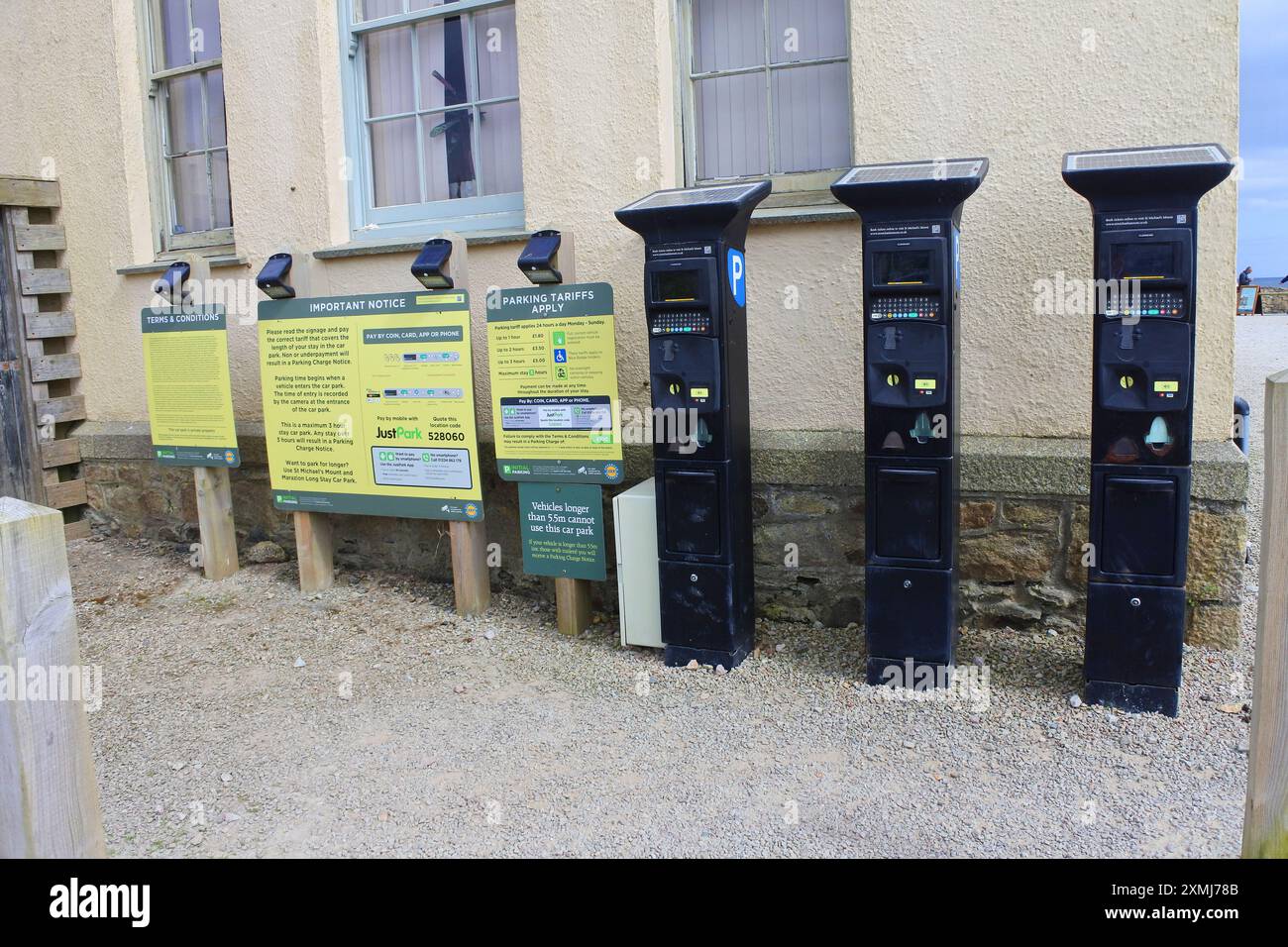 Parkkartenautomaten, Marazion, Cornwall, Großbritannien - John Gollop Stockfoto