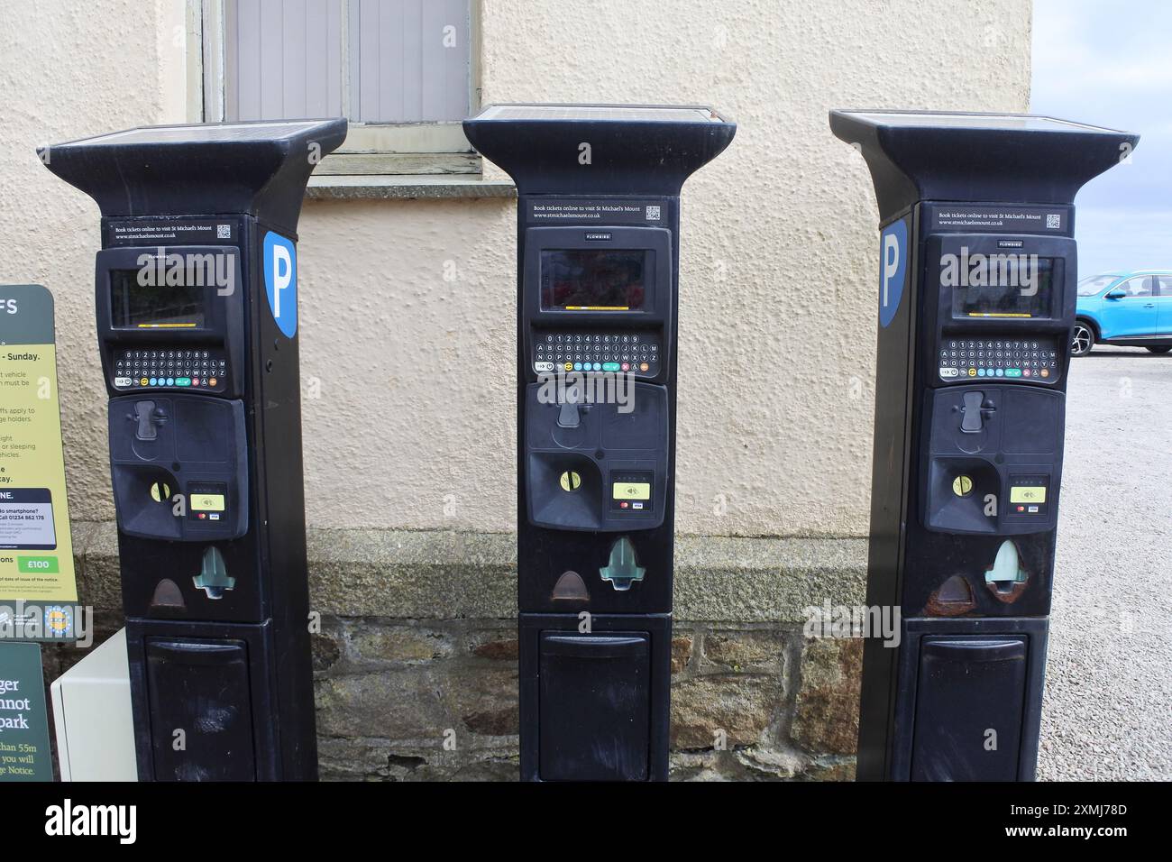 Parkkartenautomaten, Marazion, Cornwall, Großbritannien - John Gollop Stockfoto