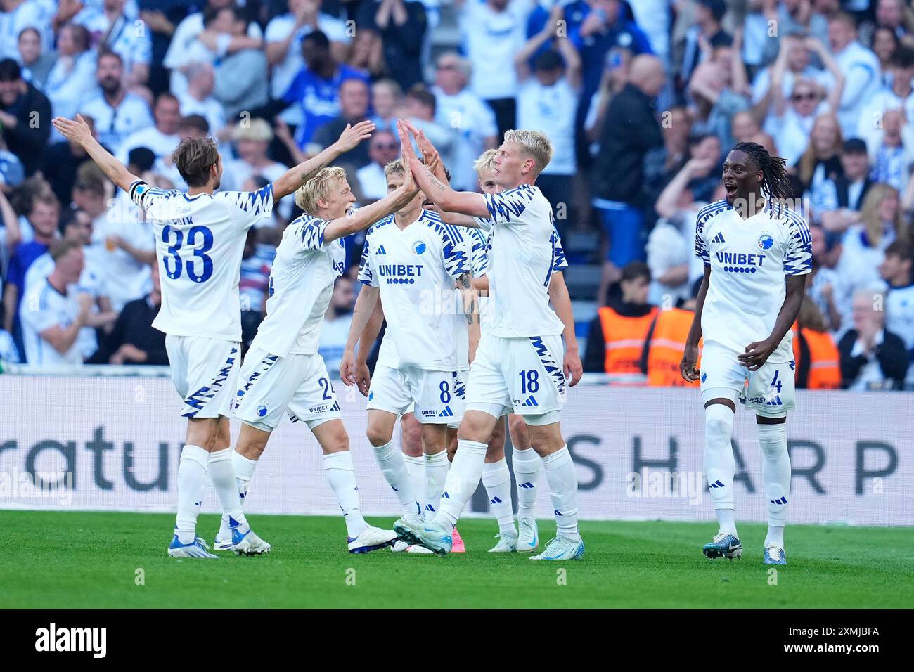 Kopenhagen, Dänemark. Juli 2024. Superliga-Spiel zwischen FC Kopenhagen und AGF in Parken am Sonntag, 28. Juli 2024. (Foto: Claus Bech/Scanpix 2024) Credit: Ritzau/Alamy Live News Stockfoto