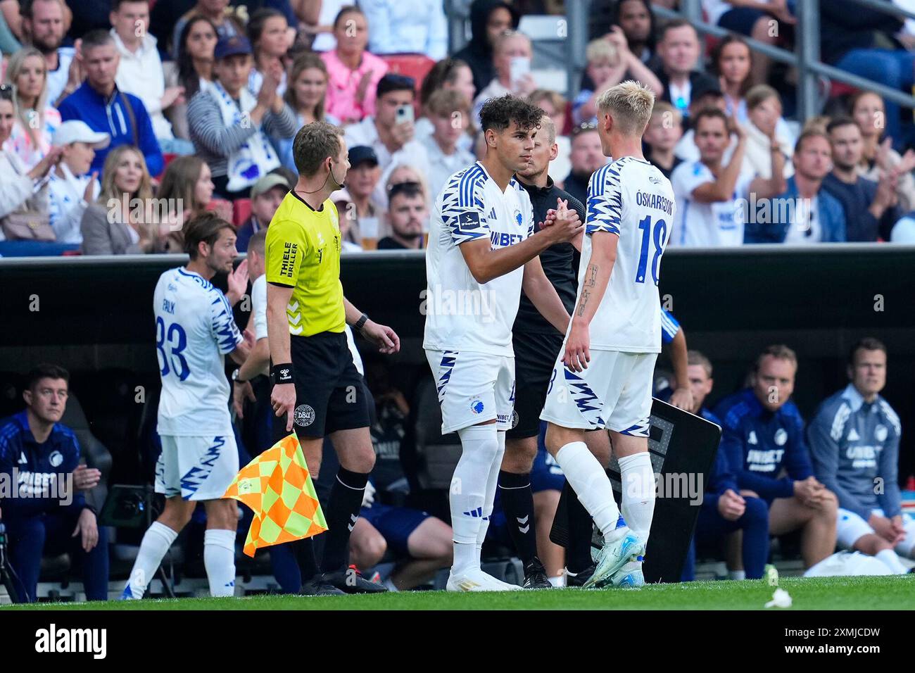 Kopenhagen, Dänemark. Juli 2024. Superliga-Spiel zwischen FC Kopenhagen und AGF in Parken am Sonntag, 28. Juli 2024. (Foto: Claus Bech/Scanpix 2024) Credit: Ritzau/Alamy Live News Stockfoto