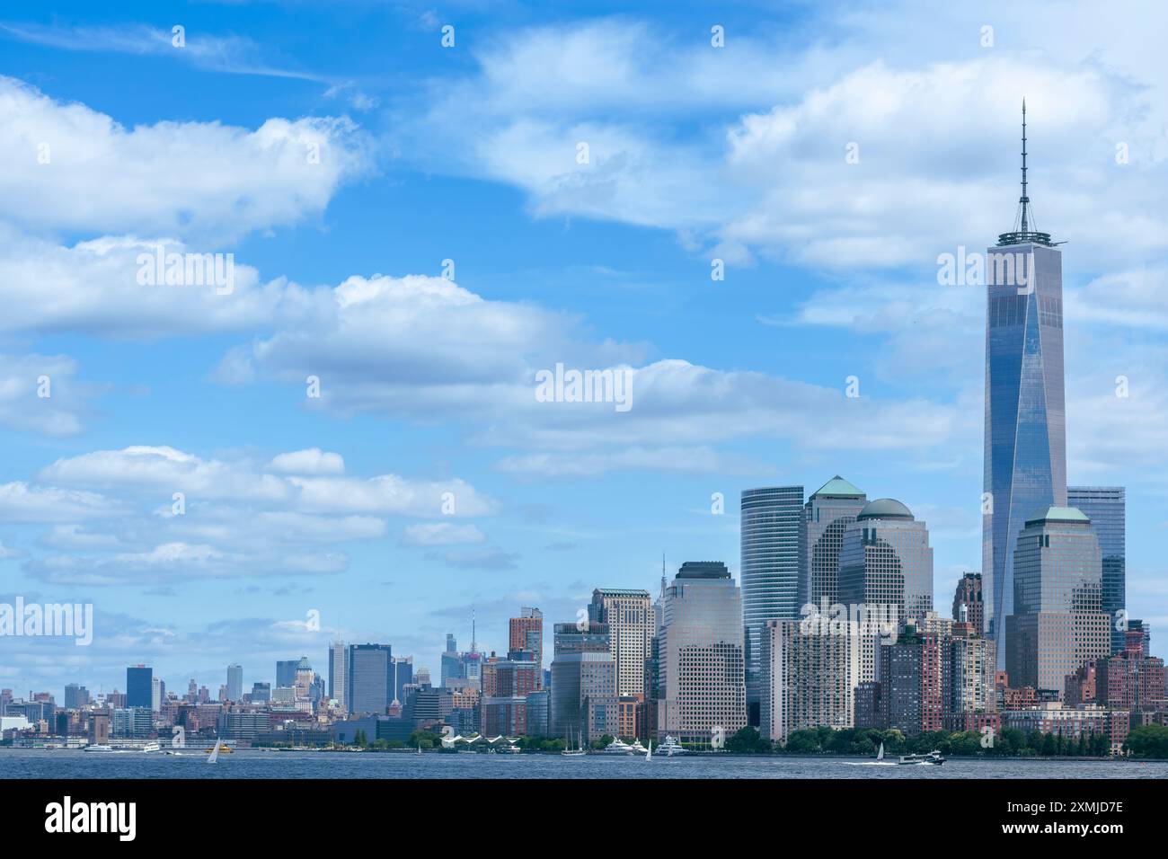 Die unverwechselbare Skyline von Lower Manhattan, New York City - USA Stockfoto