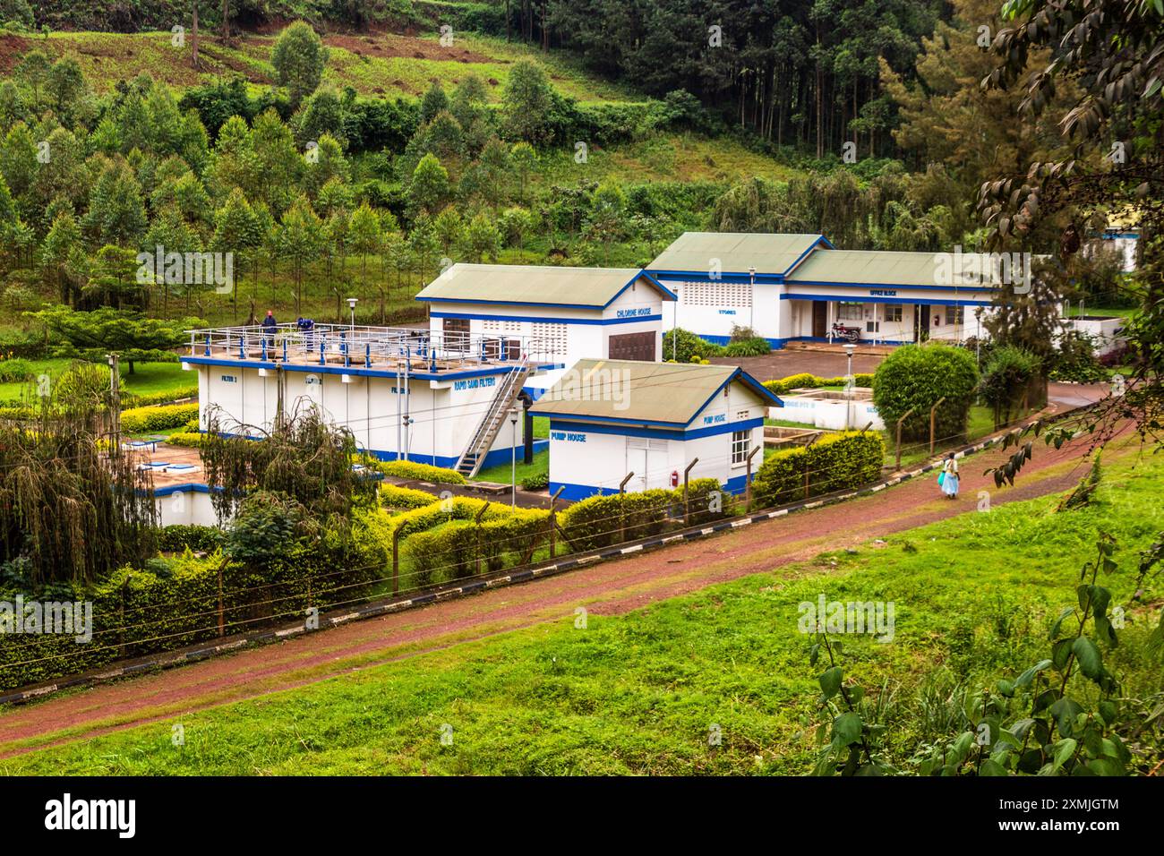 Wasserwerke versorgen Kabale Town, Uganda Stockfoto