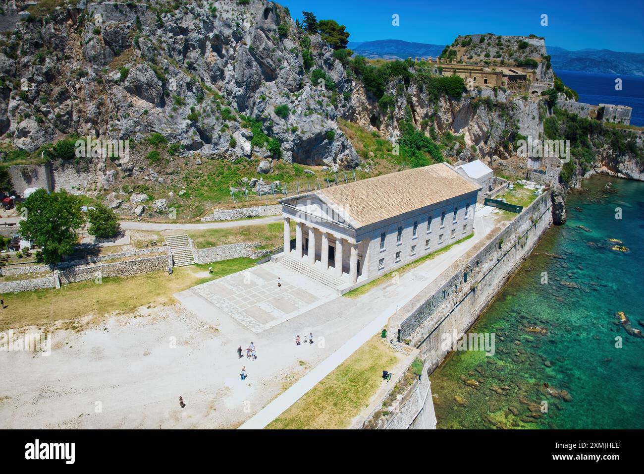 Korfu, 10. Juni 2024: Ionische Inseln in Griechenland Korfu. Panoramablick auf die Stadt korfu Stockfoto