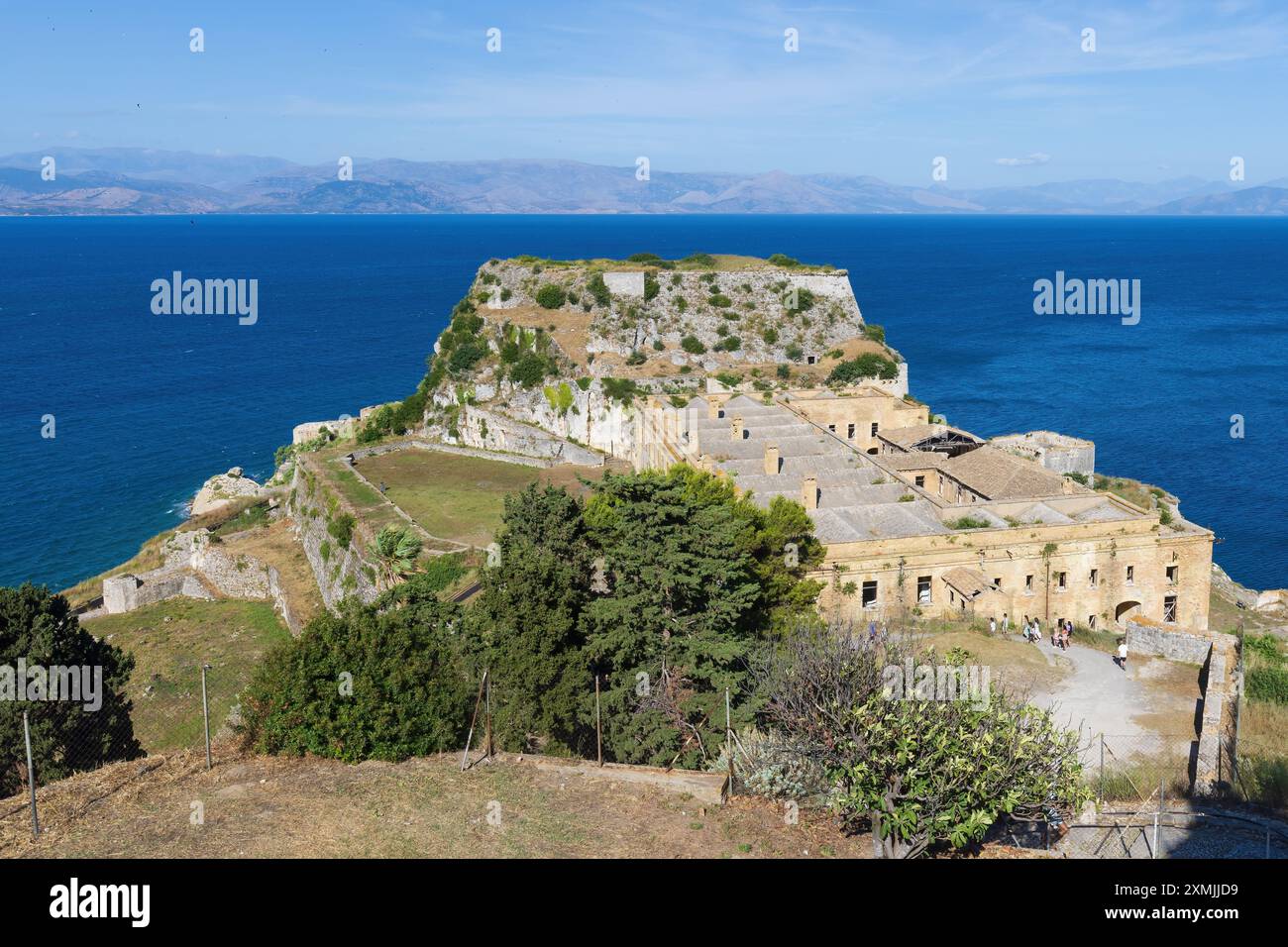 Korfu, 10. Juni 2024: Ionische Inseln in Griechenland Korfu. Panoramablick auf die Stadt korfu Stockfoto