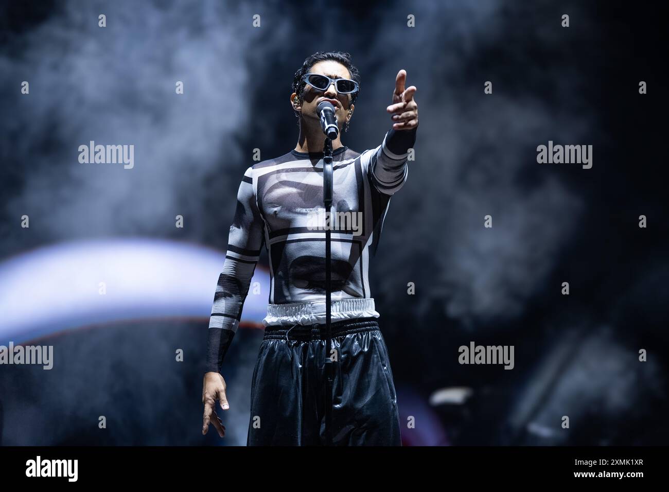 Benevento, Italien. Mahmood tritt live in der Musa Arena für die SOMMERTOUR 2024 in Benevento-Italien am 27. Juli 2024 auf. Anrede: Andrea Guli/Alamy Live News Stockfoto