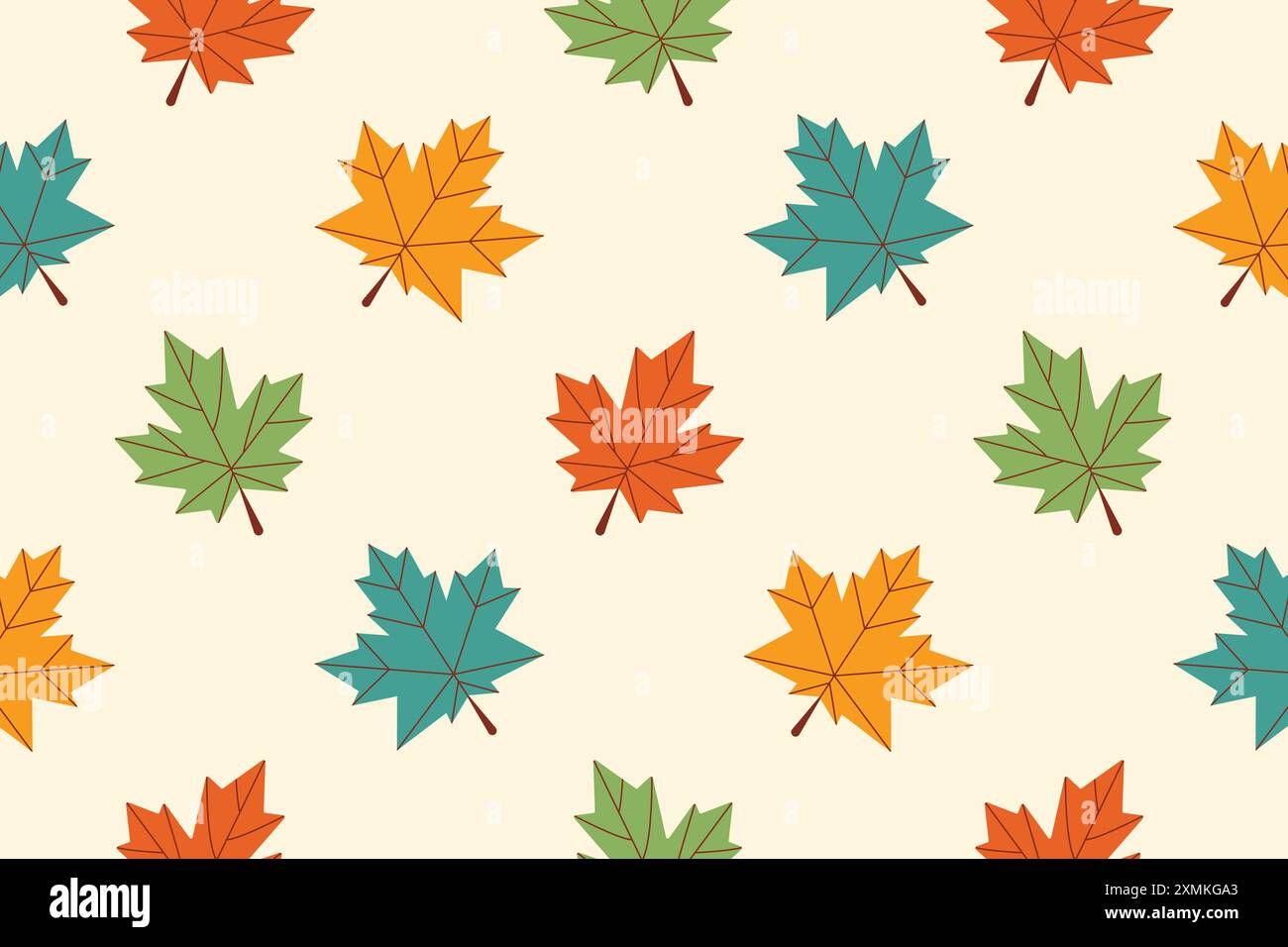 Herbstmuster mit bunten Blättern. Vektorabbildung. Stock Vektor
