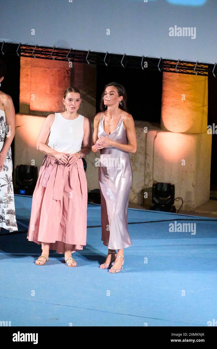 Palma, Balearen, Spanien. Juli 2024. Königin Letizia von Spanien nimmt am 28. Juli 2024 an der Abschlussgala der 14. Ausgabe des „Atlantida Mallorca Film fest“ im Kulturzentrum La Misericordia in Palma, Spanien Teil (Foto: © Jack Abuin/ZUMA Press Wire). Nicht für kommerzielle ZWECKE! Stockfoto
